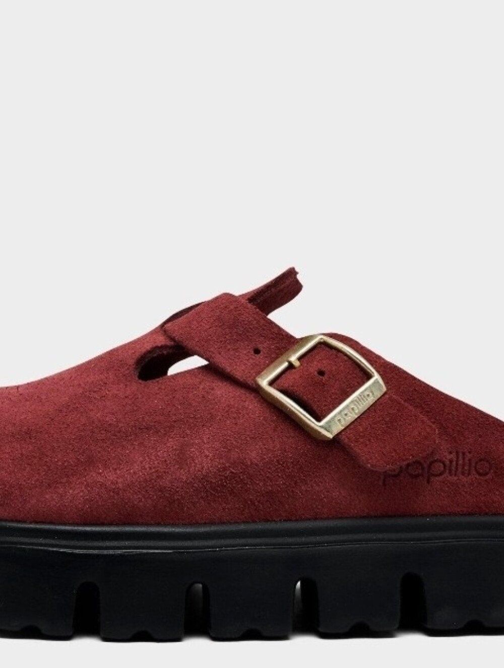 Papillio Birkenstock Women's Burgundy Suede Clog Sandals - Picture 12 of 12